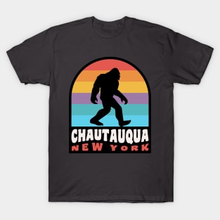 Chautauqua Lake New York Bigfoot Sasquatch NY Retro T-Shirt